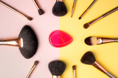 Makyaj fırçaları düz.