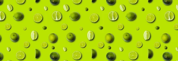 Fette Fresche Lime Fondo Verde Chiaro — Foto Stock