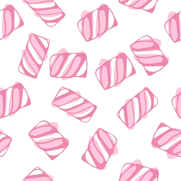 Marshmallow Verdreht Nahtlose Mustervektorillustration Pastell Gefärbte Süße Kaubonbons Hintergrund — Stockvektor