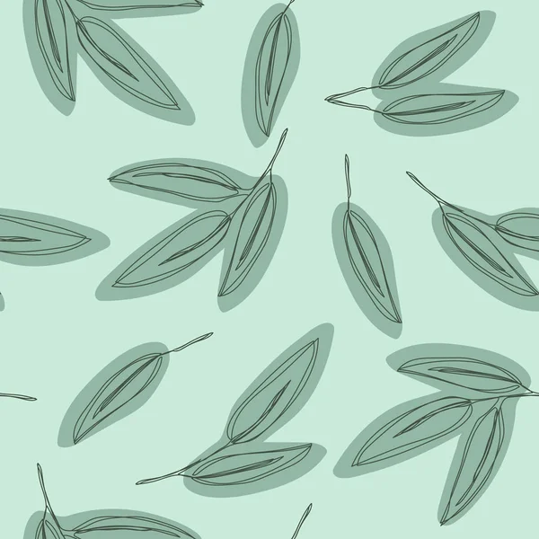 グリーン リーフのシームレス パターンです ユーカリの葉の背景 — ストックベクタ