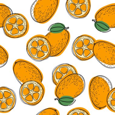 Mandalina veya Kamkat yaprak ile Seamless modeli. 