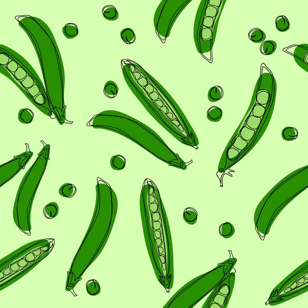 绿豌豆与 Pod 矢量无缝模式 — 图库矢量图片