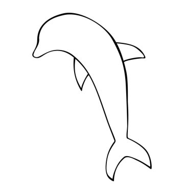 Yunus. Siyah vektör çizimler. Beyaz arka plan üzerinde izole. Elle çizilmiş tasarım öğesi web ve poster için