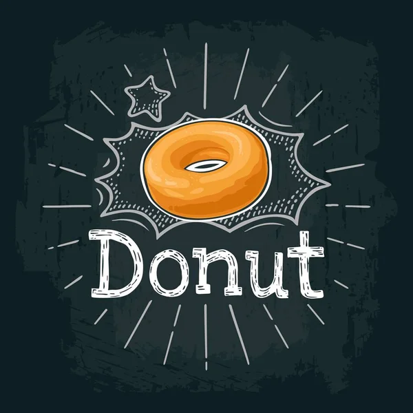 Donut Färg Platta Vektorillustration För Affisch Och Menyn Bageriet Isolerad — Stock vektor