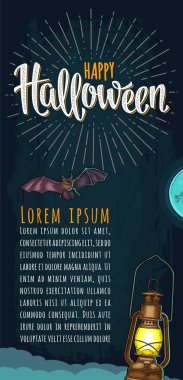 Dikey poster ile yazı ve oyma Cadılar Bayramın kutlu olsun