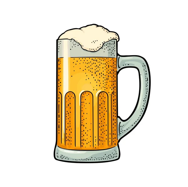 Cerveja Gravação Vintage Vetor Cor Ilustração Isolado Fundo Branco Elemento — Vetor de Stock