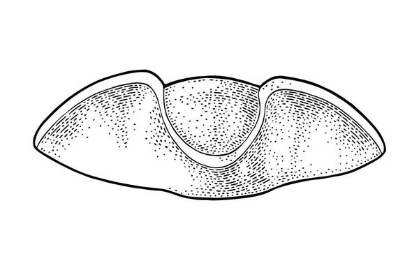 Пиратская Шляпа Черная Винтажная Гравировка Векторная Иллюстрация Плаката Татуировки Ручной — стоковый вектор