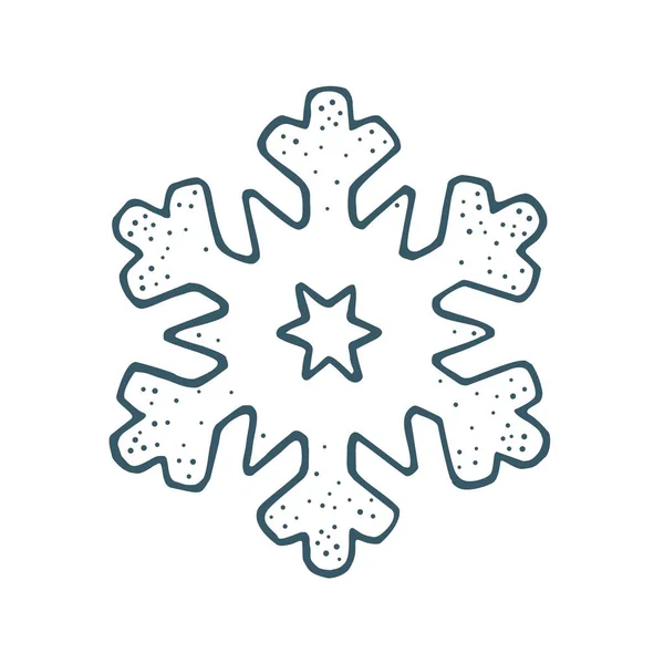 Schneeflocke Für Frohe Weihnachten Und Ein Glückliches Neues Jahr Isoliert — Stockvektor