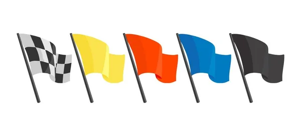 Για Ορίσετε Εικονίδια Διαφορετικές Σημαίες Για Αγώνα Επίπεδη Εικονογράφηση Διάνυσμα — Διανυσματικό Αρχείο