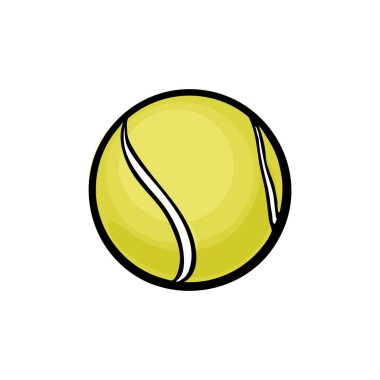 Tenis topu. Vektör rengi çizim. Beyaz arka plan üzerinde izole.