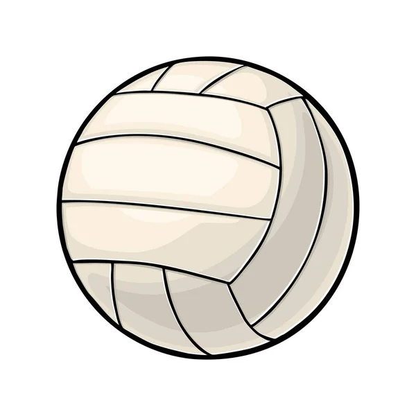 Pelota de voleibol. Ilustración de color vectorial vintage. Aislado sobre fondo blanco — Vector de stock
