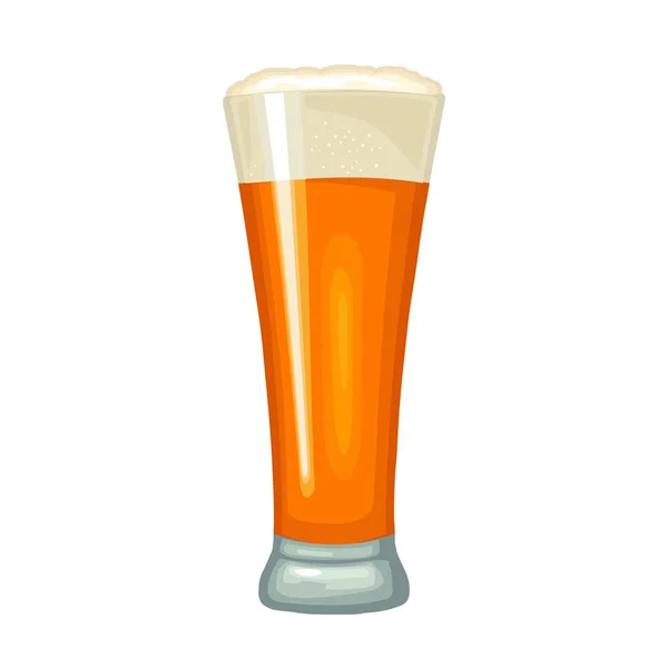 Glass with beer. Vector color flat icon. Isolated on white — Stock Vector