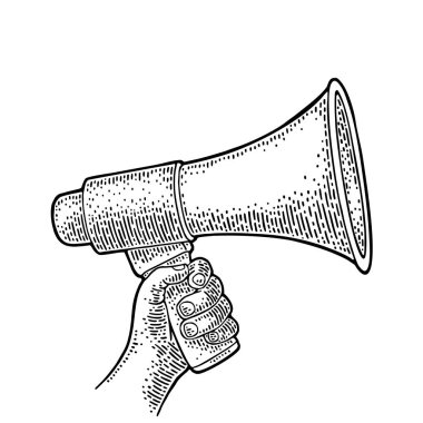 Erkek el holding hoparlör.