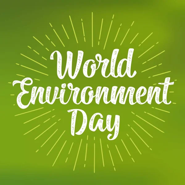 Dünya Çevre Günü el yazı. Vektör siyah ve yeşil çizim