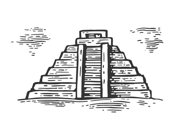 Pyramid. Vector black hand drawn vintage engraving — Stock Vector