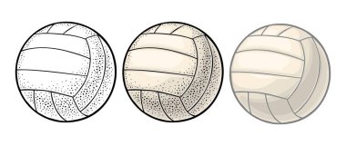 Voleybol topu. Vintage vektör gravür illüstrasyon. Beyaz üzerine izole