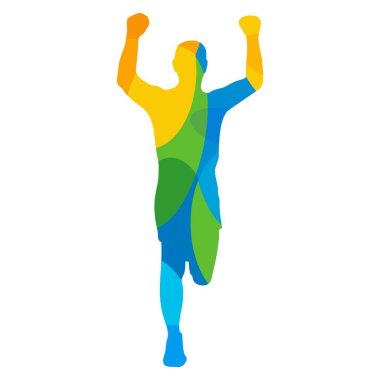 bir yarış kazanan adam.