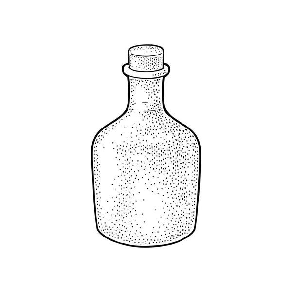 Uma garrafa de tequila. Vintage vetor preto gravura ilustração — Vetor de Stock