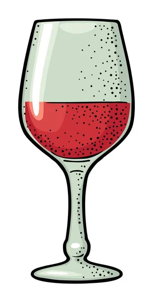 Glas wijn. Vintage vector kleur gravure illustratie — Stockvector