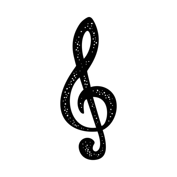 高音夹子音乐标志。矢量黑色插图。隔离在白色上 — 图库矢量图片