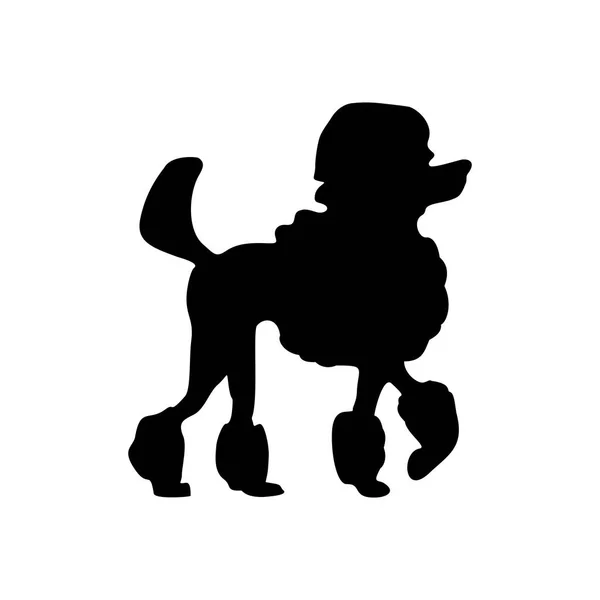 Icona del barboncino. Silhouette da cane in piedi. Illustrazione vettoriale isolata su bianco — Vettoriale Stock