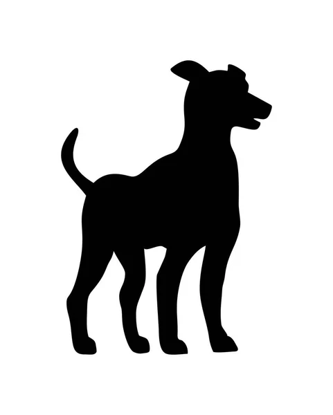 Cucciolo grande icona danese. Silhouette da cane in piedi. Illustrazione vettoriale isolato — Vettoriale Stock