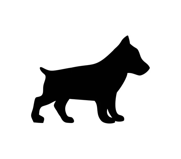 Cachorro basenji. Vector icono plano negro aislado en blanco — Archivo Imágenes Vectoriales