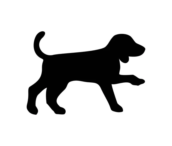 Icono Beagle. Perro de pie silueta. Ilustración vectorial aislada — Archivo Imágenes Vectoriales