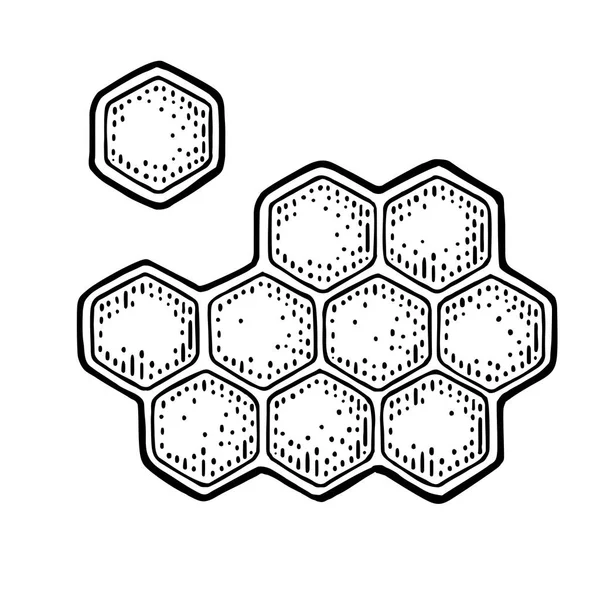 ハニカム。ビンテージの刻まれた図 — ストックベクタ