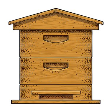 Beehive. Vector vintage engraved illustration. Isolated on white background. clipart