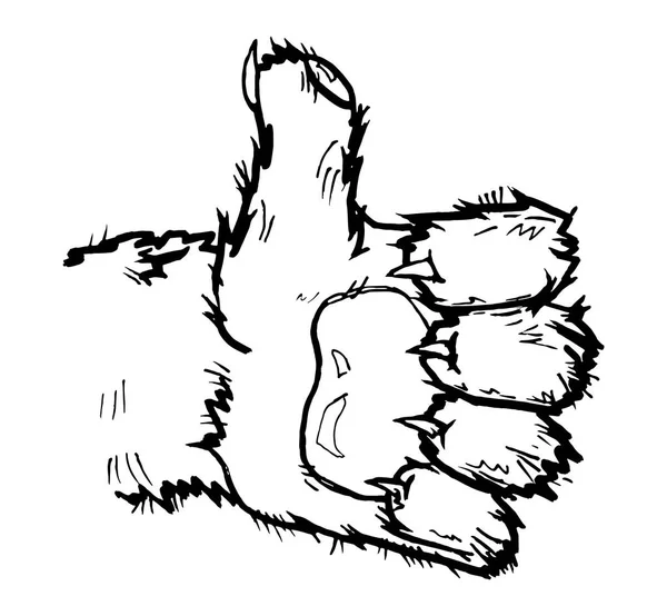 Gato pata mostrando símbolo como aislado sobre un fondo blanco . — Vector de stock