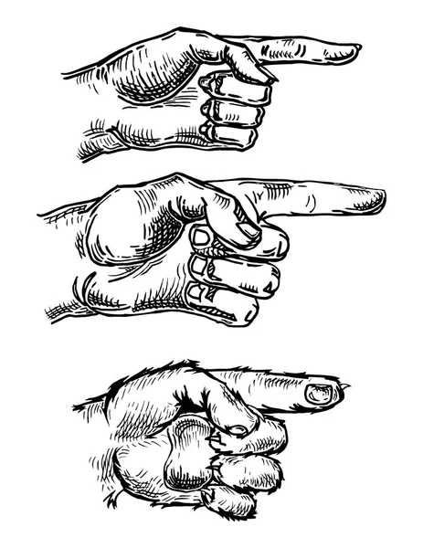 Apontar o dedo. Sinal de mão para web, cartaz, info gráfico —  Vetores de Stock