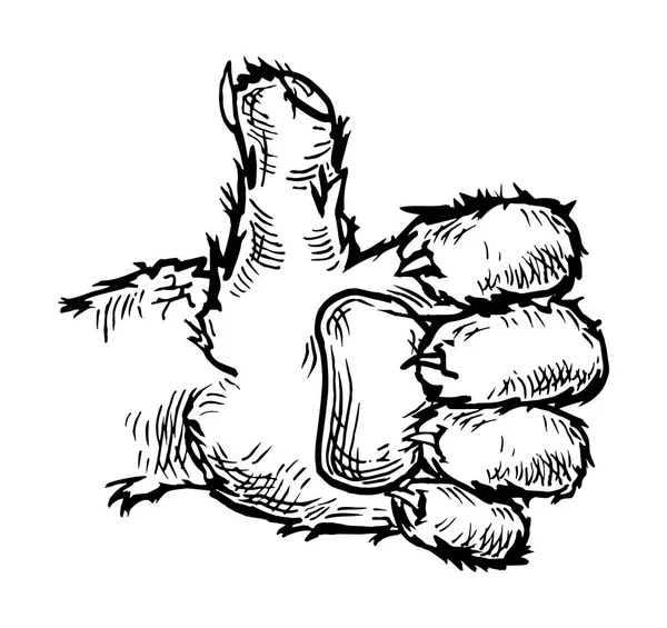 白い背景に隔離されたようなシンボルを示す猫の足. — ストックベクタ