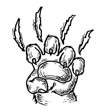 Kedi pençesi tırmalama izi. Vektör siyah vintage oymacılığı