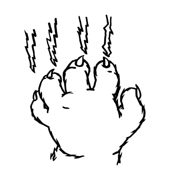 Griffe de chat gratter piste de raclage. Illustration vintage vectorielle noire — Image vectorielle
