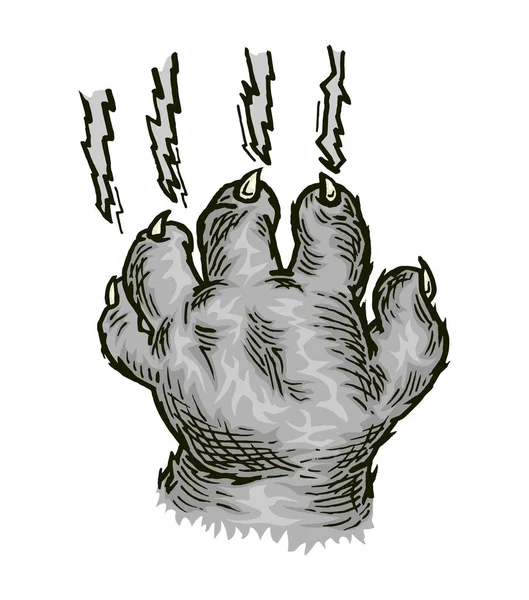 Νύχι γάτα ξύσιμο κομμάτι. Διάνυσμα μαύρο vintage χάραξη — Διανυσματικό Αρχείο
