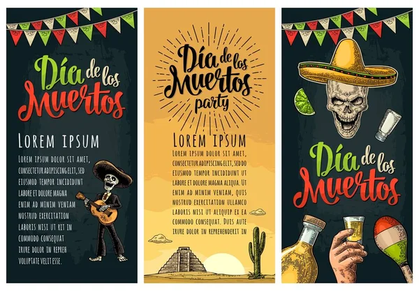 Cartel vertical para Dia de los Muertos — Vector de stock