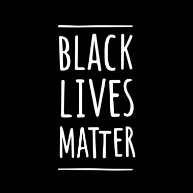 Siyahların hayatları önemlidir. Koyu arkaplanda beyaz el yazısı harfleri izole edilmiş.