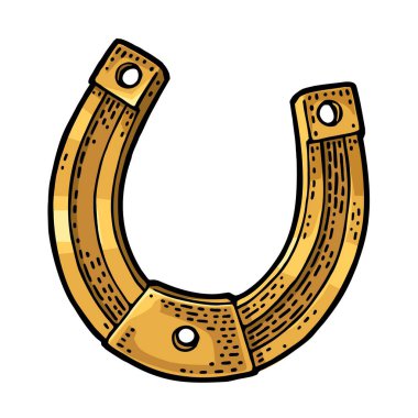 At nalı. Bilgi grafiği, poster ve web için klasik renk vektör oymacılığı. Beyaz arkaplanda izole.