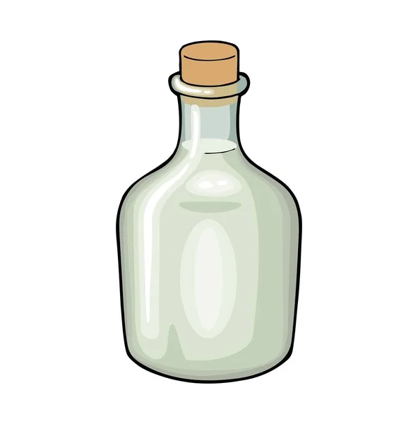 Eine Flasche Tequila Farbvektorillustration Für Etikett Plakat Isoliert Auf Weißem — Stockvektor