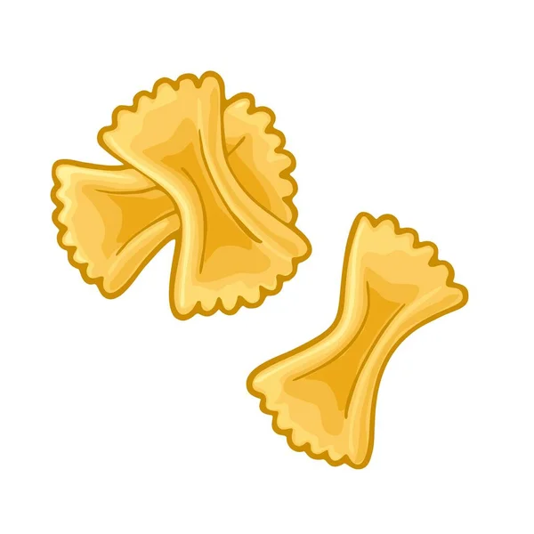 Pâtes Farfalle Illustration Vectorielle Couleur Isolée Sur Fond Blanc Élément — Image vectorielle