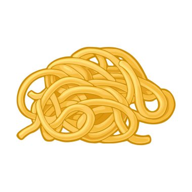 Spagetti. Beyaz arkaplanda vektör rengi çizimi izole edildi. El çizimi tasarım ögesi