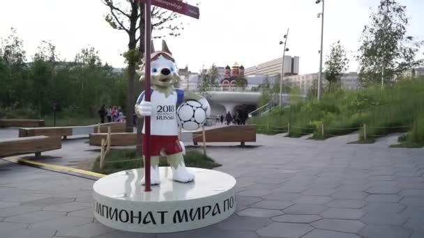 Juni 2018 Moskou Rusland 2018 Fifa World Cup Witte Wolf — Stockvideo