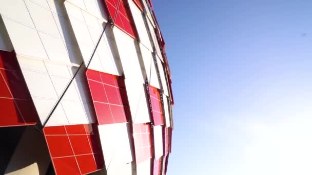 Spartak Otkritie Arena Stadion Weergave Sluit Van Bovenaf Moderne Stad — Stockvideo
