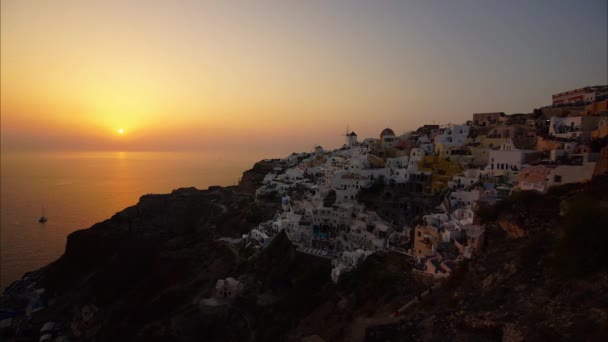 Santorinis gün batımı zaman atlamalı — Stok video