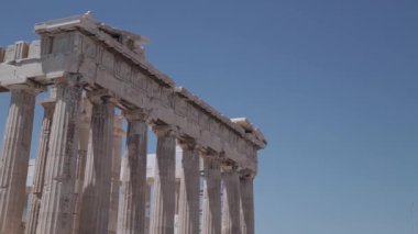 Akropolis Atina Yunanistan mavi gökyüzü arka plan üzerinde antik tapınak Parthenon Tapınağı'nın