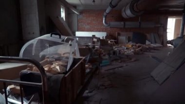 Terk edilmiş hastane, Pripyat 'ta ameliyat odası. Çernobil nükleer felaketi.