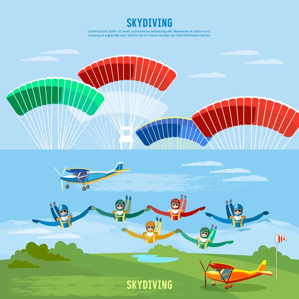 スカイダイビングストックベクター ロイヤリティフリースカイダイビングイラスト Depositphotos