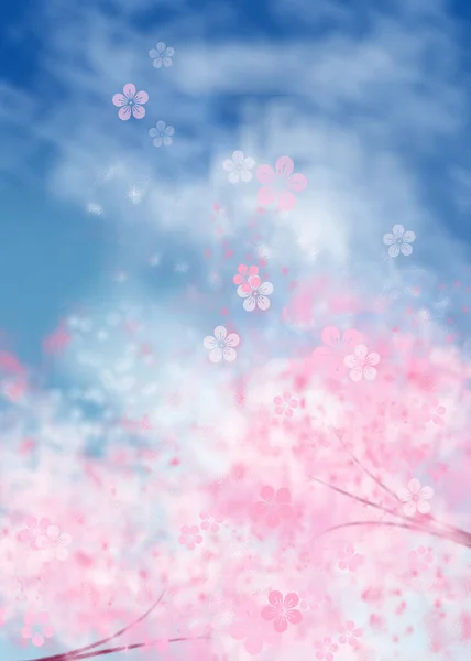 Kirsche Sakura Japanischer Sakura Sakura Hintergrund Sakura Malerei Rosa Hintergrund — Stockfoto