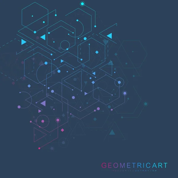 Sechseckiger abstrakter Hintergrund. Big Data Visualisierung. Globale Netzwerkverbindung. Medizin, Technologie, wissenschaftlicher Hintergrund. Vektorillustration. — Stockvektor